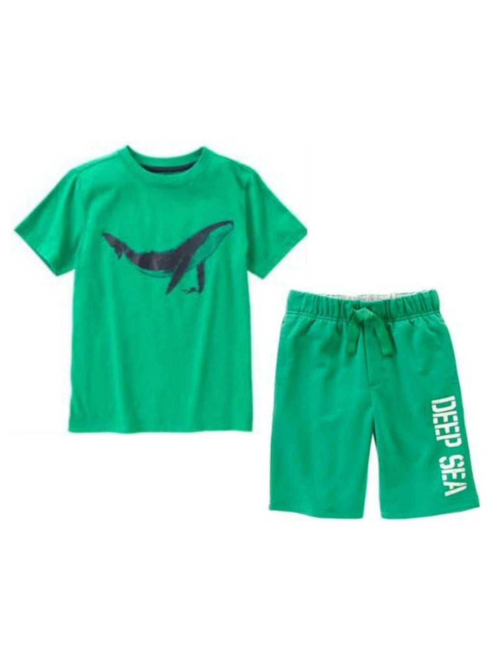 NWT Gymboree Deep Sea Adventure Green Whale Tee & Shorts Set 4